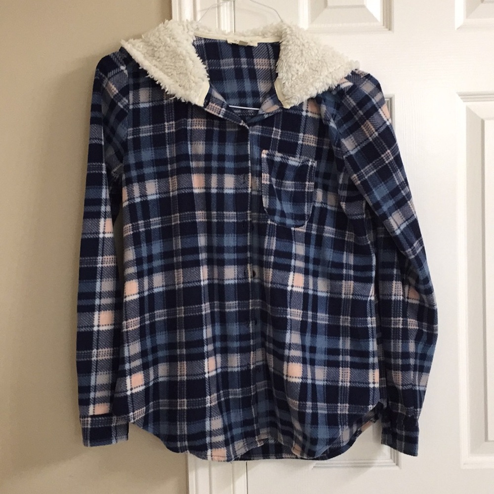Hooded fleece shirt
